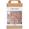 DIY Kit Kreppapir, Blomster, pastellfarger, 1 pk.