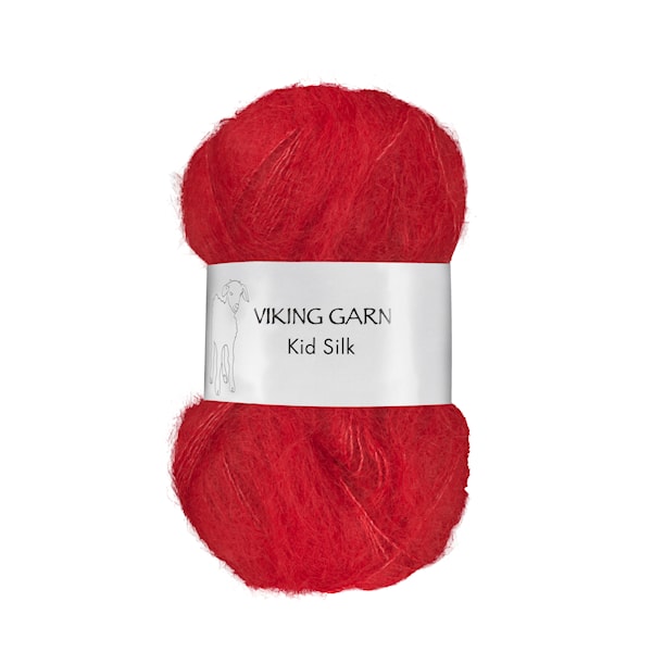 Kid/Silk Garn 25 g Rød 350 Viking Garn