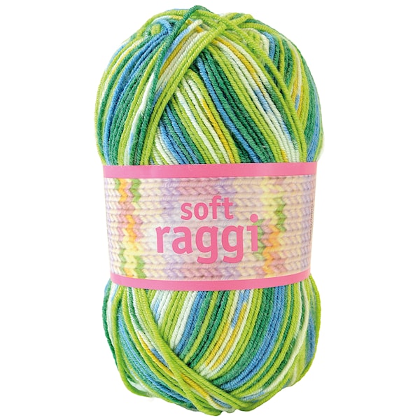 Soft Raggi 100g Lime/turkoosi printti (31207)