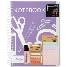 Studentkit med emneblokk A4, indexfliker, notatlapper og Stabilo overstrykningspenn