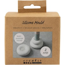 Silikonform, Donutformade ljushållare, H: 2+3,8 cm, Dia. 6+6,2 cm, matt transparenta, 1 st./ 1 förp.