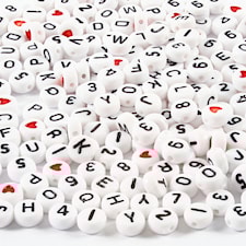 Bokstavspärlor Vita 7 mm 1500-pack