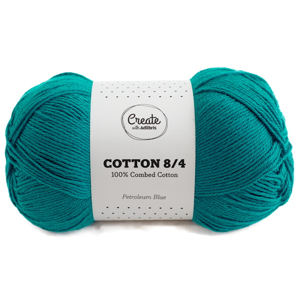 Cotton 8/4 Garn 100 g Petroleum Blue A176 Adlibris