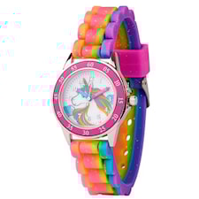 Time Teacher analog barneklokke regnbue enhjørning Accutime