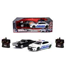 Fast & Furious, Radiostyrda Bilar, Doms Dodge Charger R/T och Dodge Charter Hellcat Polis 1:16