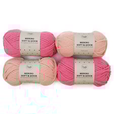 Adlibris Merino Soft & Quick ullmix garn 150g Peachy pink 4-pack