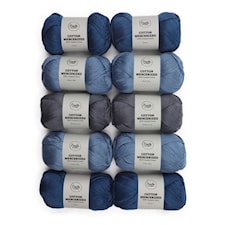 Garnpaket Adlibris Cotton Mercerized 100g Denim 10-pack