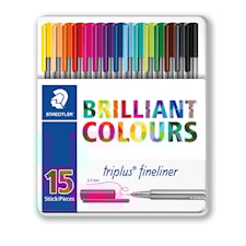 Triplus® fineliner 15 kpl metallilaatikossa Staedtler 0,3 mm kuituterä