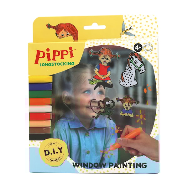 Pippi Langstrømpe Vindusmalingssett -  DIY & Hobbysett - Plast
