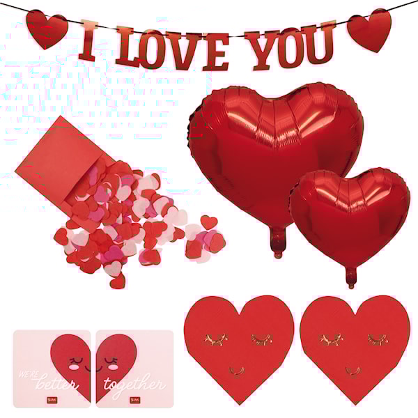Dekorasjonssett Love is in the air 9 forskjellige deler Legami