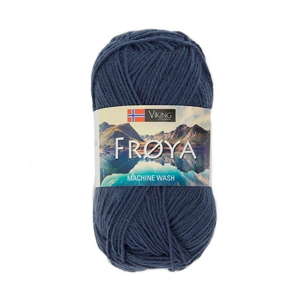 Viking of Norway Froya Garn Ullmix 50g Jeansblå 225