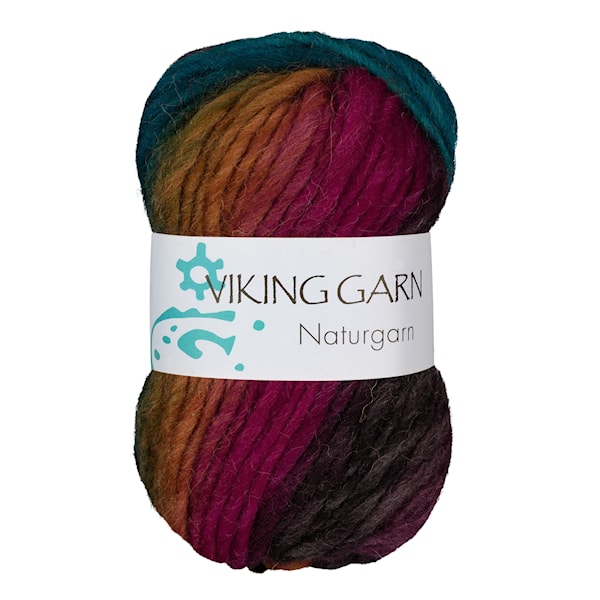 Naturgarn 50 g Multi lilla/jade 656 Viking Garn