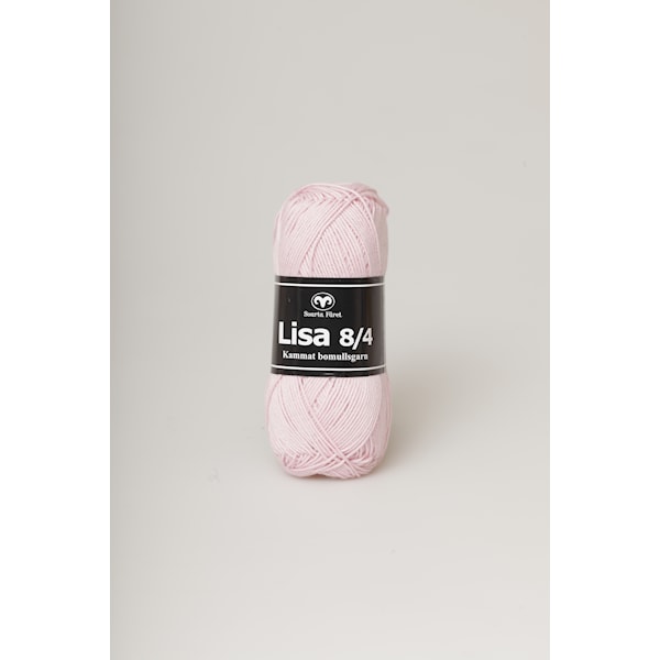 Lisa 8/4 Garn Bomull 50 g lys rosa 41 Svarta Fåret