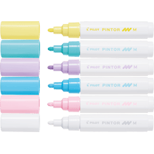 Pintor - Set Pastel Mix -x6- Medium - Sininen Keltainen Violetti Vihreä Pinkki Valkoinen Pilot
