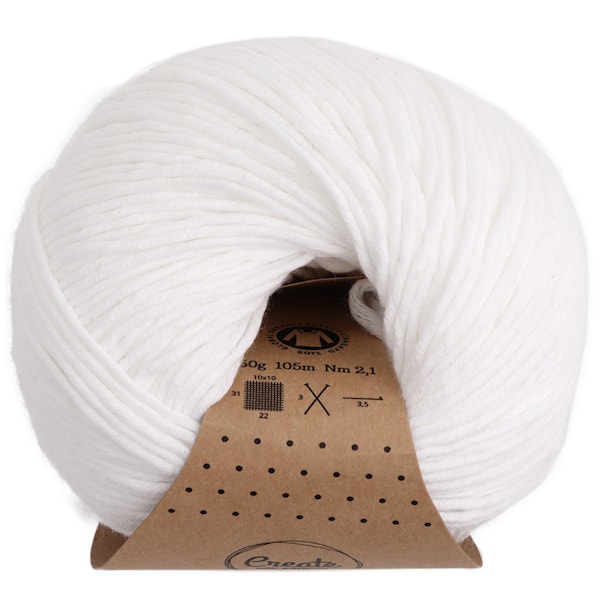 Adlibris Organic Cotton, 50 g, White A418