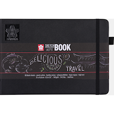 Sakura luonnos-/muistivihko 21x14 cm, 80 sivua, musta paperi 140g