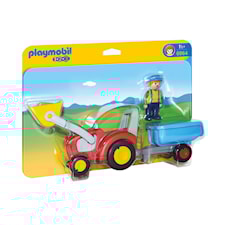 1.2.3 Bonde med traktor och släp, Playmobil