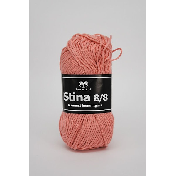 Stina 8/8 Garn Bomull 50 g Korall Svarta Fåret