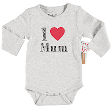 Body I Love Mom, Ljusgrå, 86-92 Crossbow
