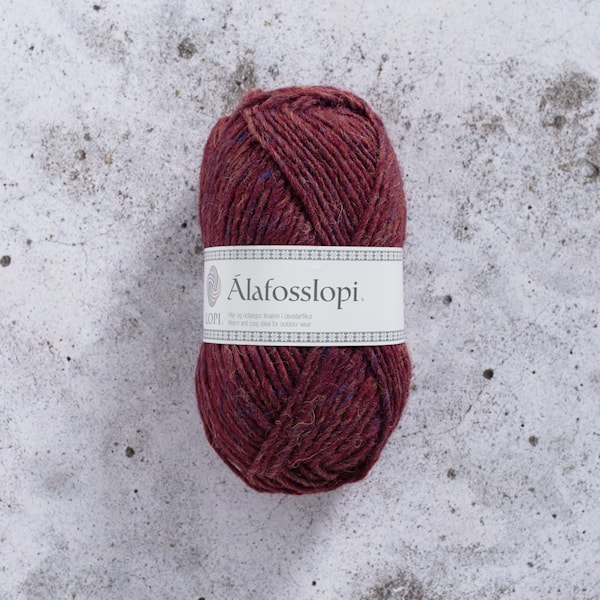 Álafosslopi Garn Ull 100 g Vinröd melange Istex (9962)