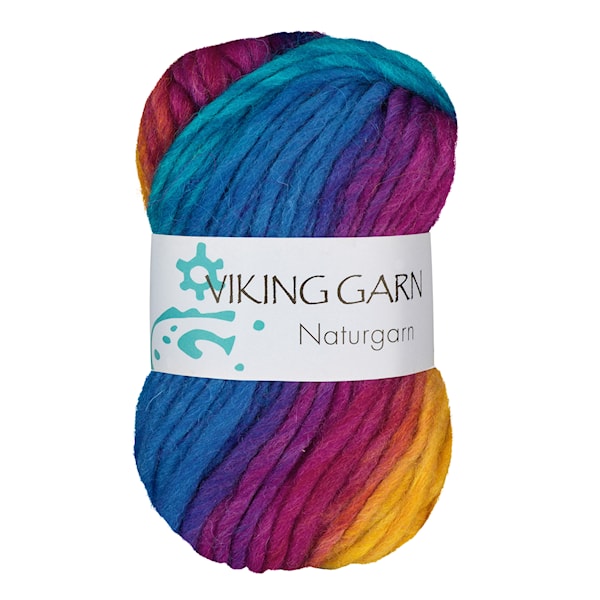 Naturgarn 50 g Multi turkis/gul 630 Viking Garn