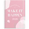 Kalenteri 2026 Make It Happen Roosa A5 Burde