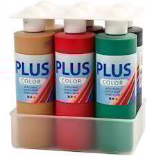 Plus Color hobbymaling, julefarger, 6x250ml