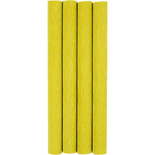 Kreppapir, ark 25x60 cm, Strekk-/krep: 180%, 105 g, lys grønn, 4 ark/ 1 pk.