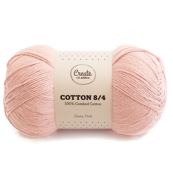Adlibris Cotton 8/4 lanka 100g Dusty Pink A084