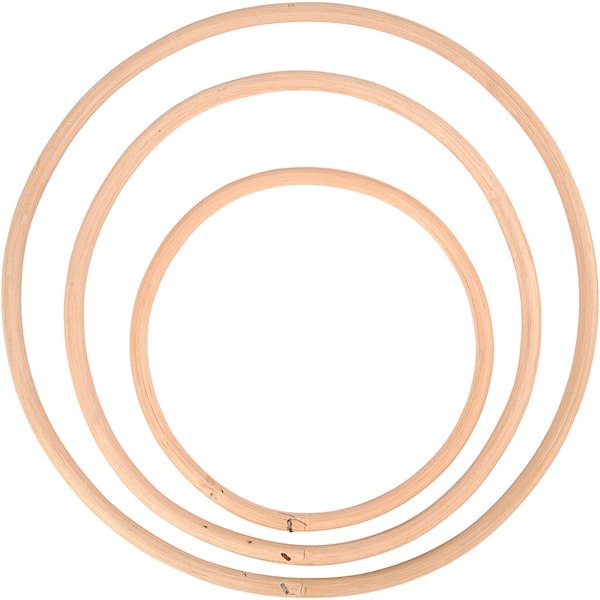 Bambusring, dia. 15,3+20,3+25,5 cm, 3 stk./ 1 sett