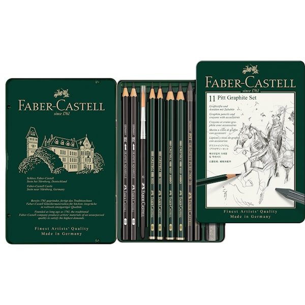 Pitt Graphite Metalletui 11 deler Faber-Castell