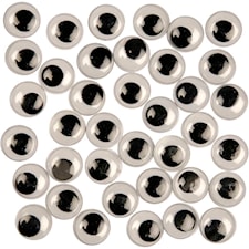 Liikkuvat silmät, halk. 12 mm, liimattavat, 30kpl