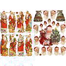 Kiiltokuvat, Joulupukki ja lahjat, 16,5x23,5 cm, 2 ark/ 1 pkk