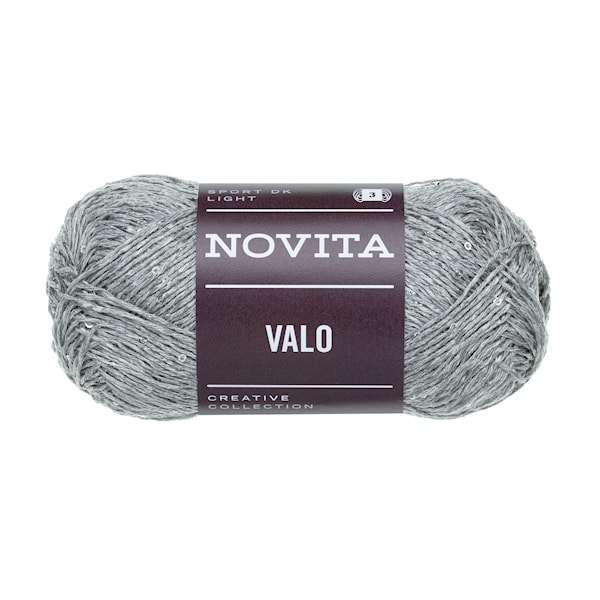 Valo Paljettgarn50g Tåke 075 Novita