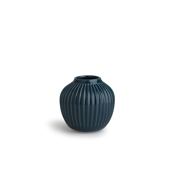 Vase, Hammershöi, H 12,5 cm, Petrol, Kähler
