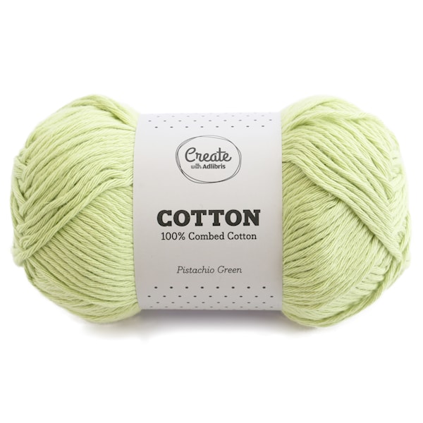 Bomull 8/9 Garn 100 g Pistachio Green A077 Adlibris