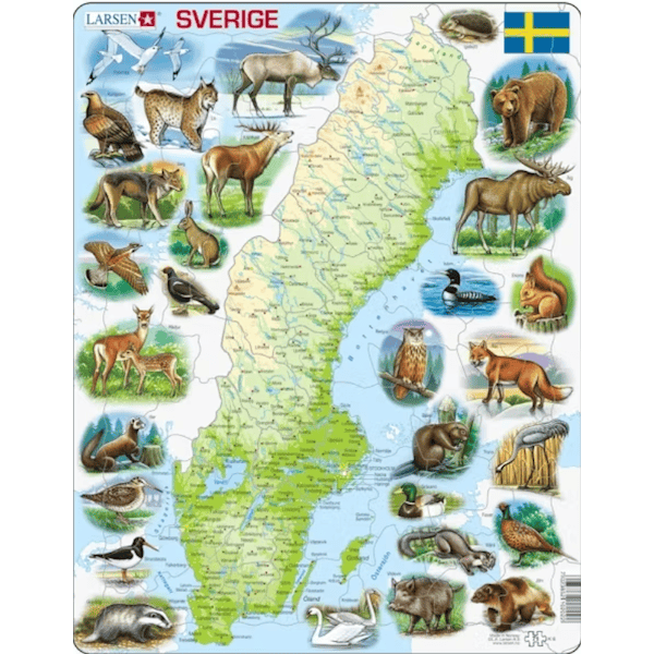Sverigekarta Pussel 71 Bitar Larsen