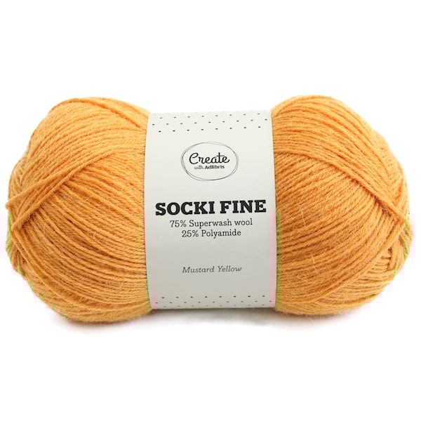 Adlibris Socki Fine 100g Mustard Yellow A018
