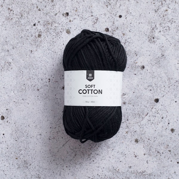 Soft Cotton Bomullsgarn 50 g Svart (8801) Järbo