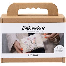 Askartelusetti Mini Kirjailu, Meikkipussi, kerma, 1 pkk/ 1 pkt