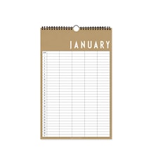 Monthly Planner Beige Design Letters