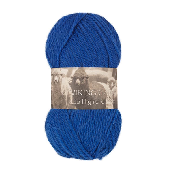 Highland Eco Wool Garn 50 g Kobolt blå 224 Viking Garn