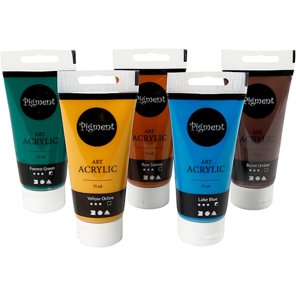 Creativ Company Pigment Art Acrylic Paint Natural Colors 5x75ml