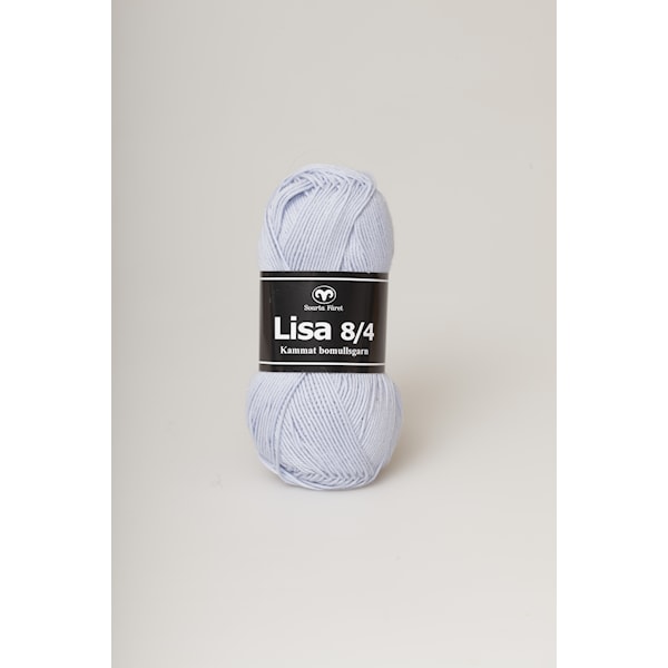 Lisa 8/4 Garn Bomull 50 g lyseblå 65 Svarta Fåret