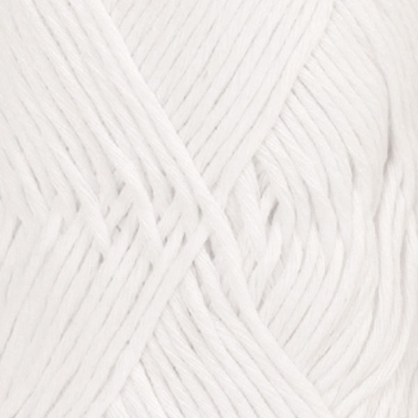Drops Cotton Light Uni Colour Garn Bomullmix 50g White 02