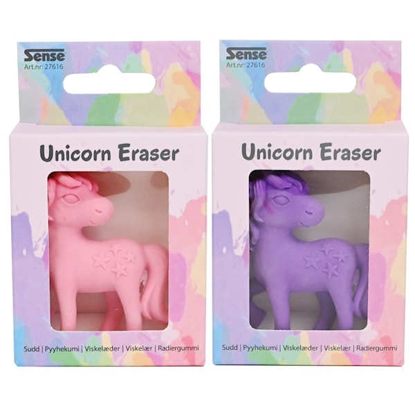 Viskelær Enhjørning usorterte farger 1-pack Sense