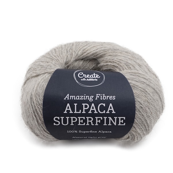 Adlibris Alpaca Superfine 50g Natural light grey A203