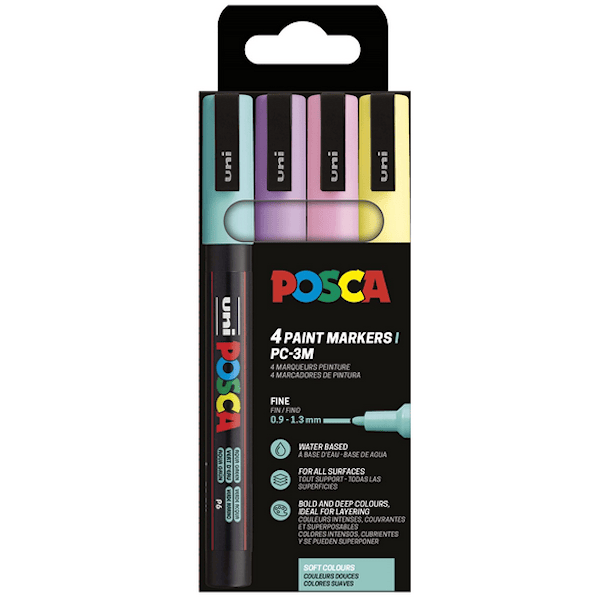 Posca Marker Set 4-p Soft Colors