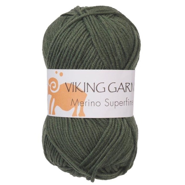 Viking of Norway Merino Superfine Garn Merinoull 50g Grön 633
