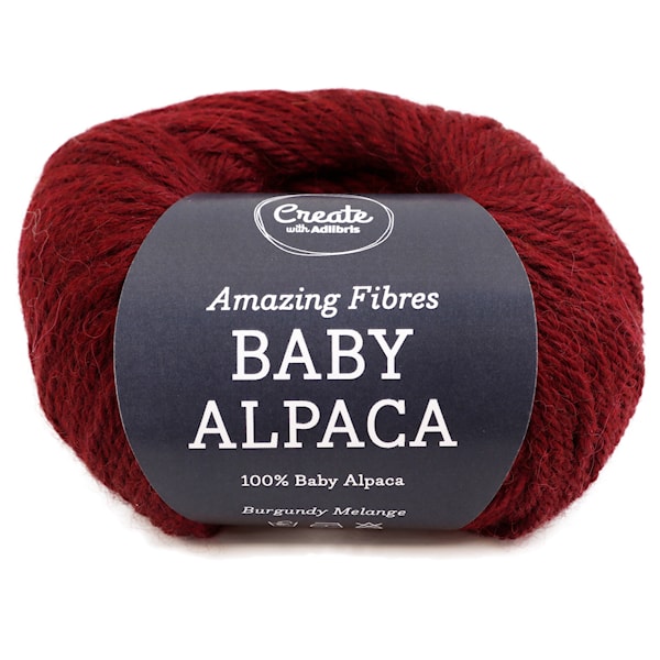 Adlibris Baby Alpaca 50g Burgundy Melange A259